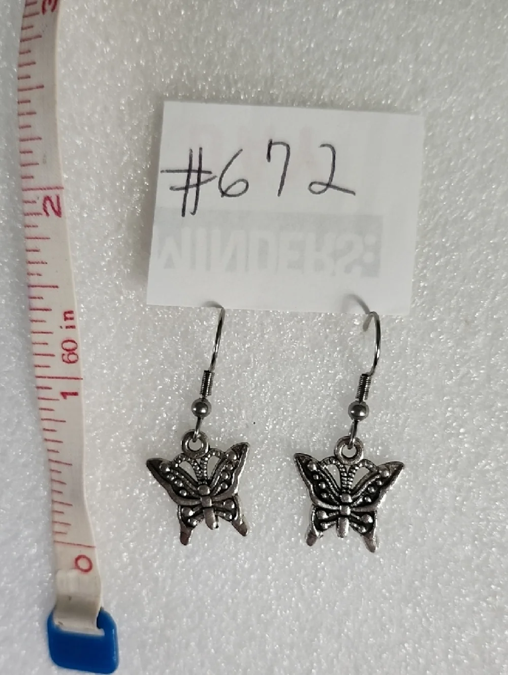 Hand Crafted Silver Butterfly Drop Earrings for Women